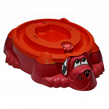 Песочница-бассейн Собачка PalPlay с крышкой 432 красный с красной крышкой