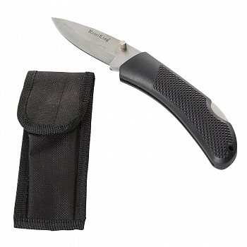Нож раскладной с пластиковой ручкой плюс чехол с креплением для ремня, PK011/PT00237