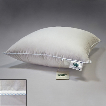 Подушка Natures Воздушный вальс ВВ-П-5-2 пуховая средняя 68х68 см белая с белым кантом с антибактериальной обработкой